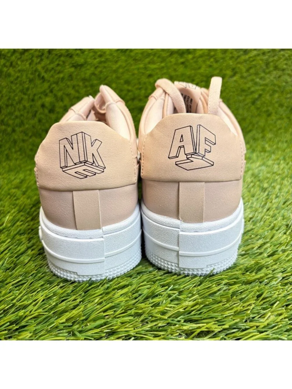 Nike Air Force 1 Pixel Womens Size 12 Pink White Athletic Leather Shoes Sneakers